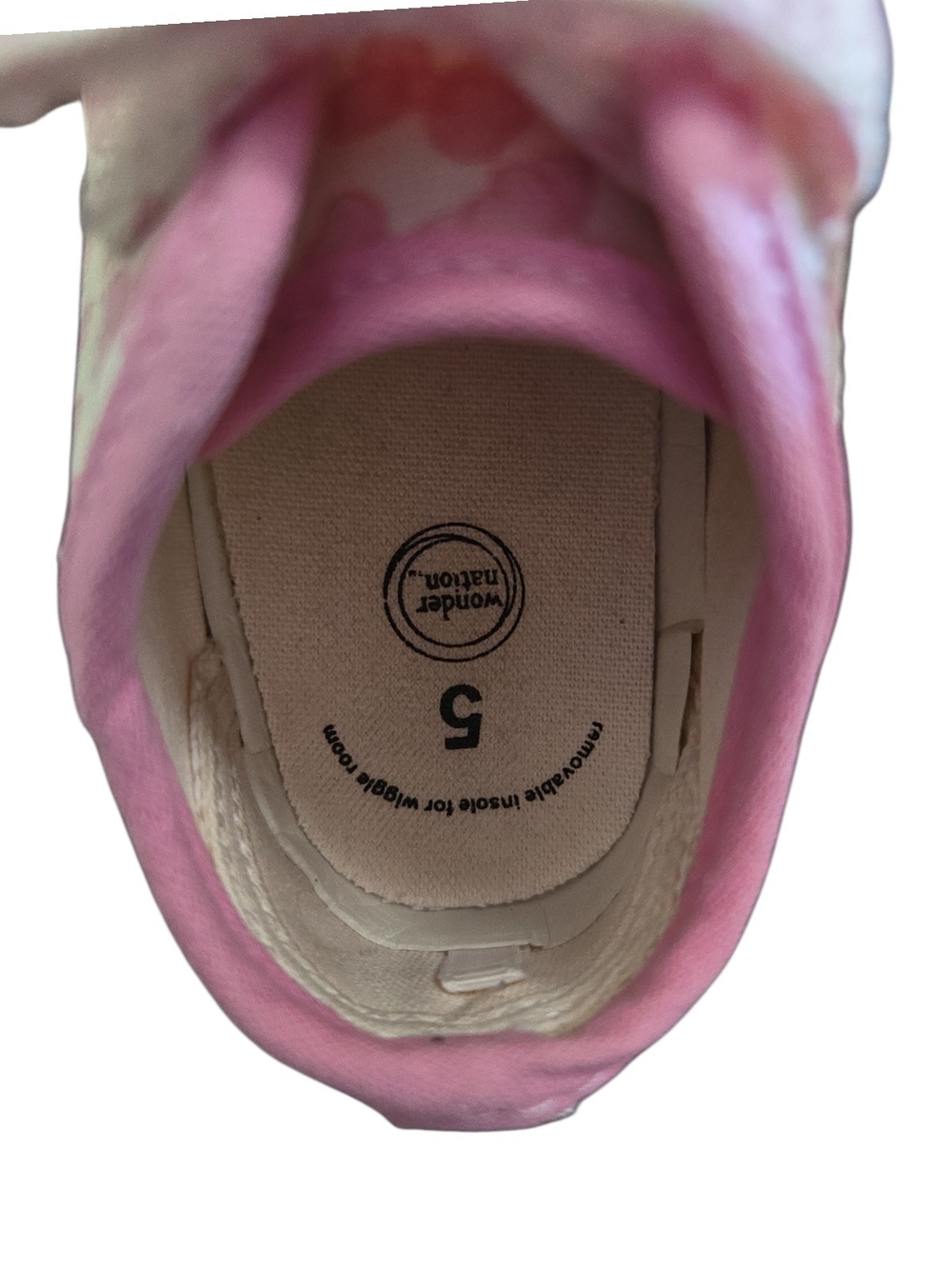 wonder nation Pink Butterfly Canvas Velcro Kids Sneakers SZ 5 - Picture 6 of 6